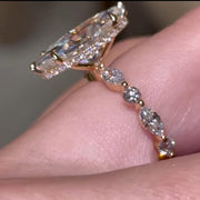 Handmade Marquise Moissanite Bridal Ring